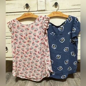Sale!! LOFT Bundle Navy Floral Blouse, pink floral blouse